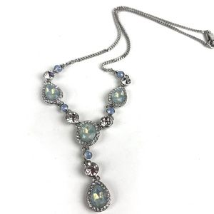 NEW Givenchy Iridescent Crystals Silver Necklace
